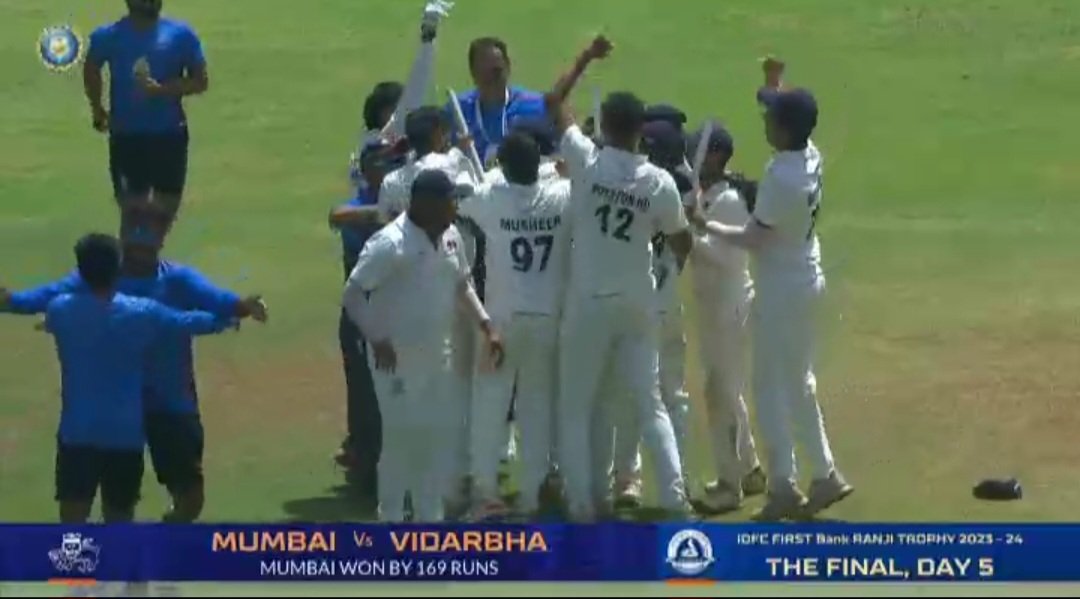 Mumbai won by 169 runs !

#RanjiTrophyFinal