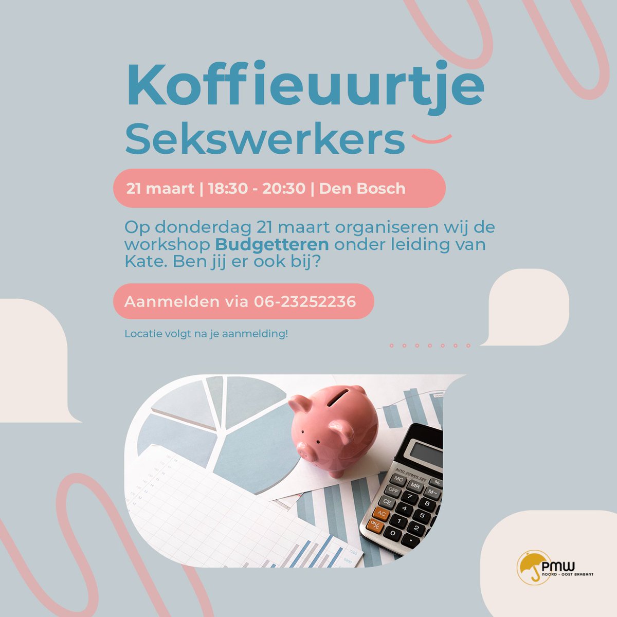 De 21ste komen we weer bijelkaar met eten en een workshop over hoe je onder andere goed met je contant geld om kan gaan om te verdelen en reserves te maken. Ben jij erbij?
#sekswerk #workshop
