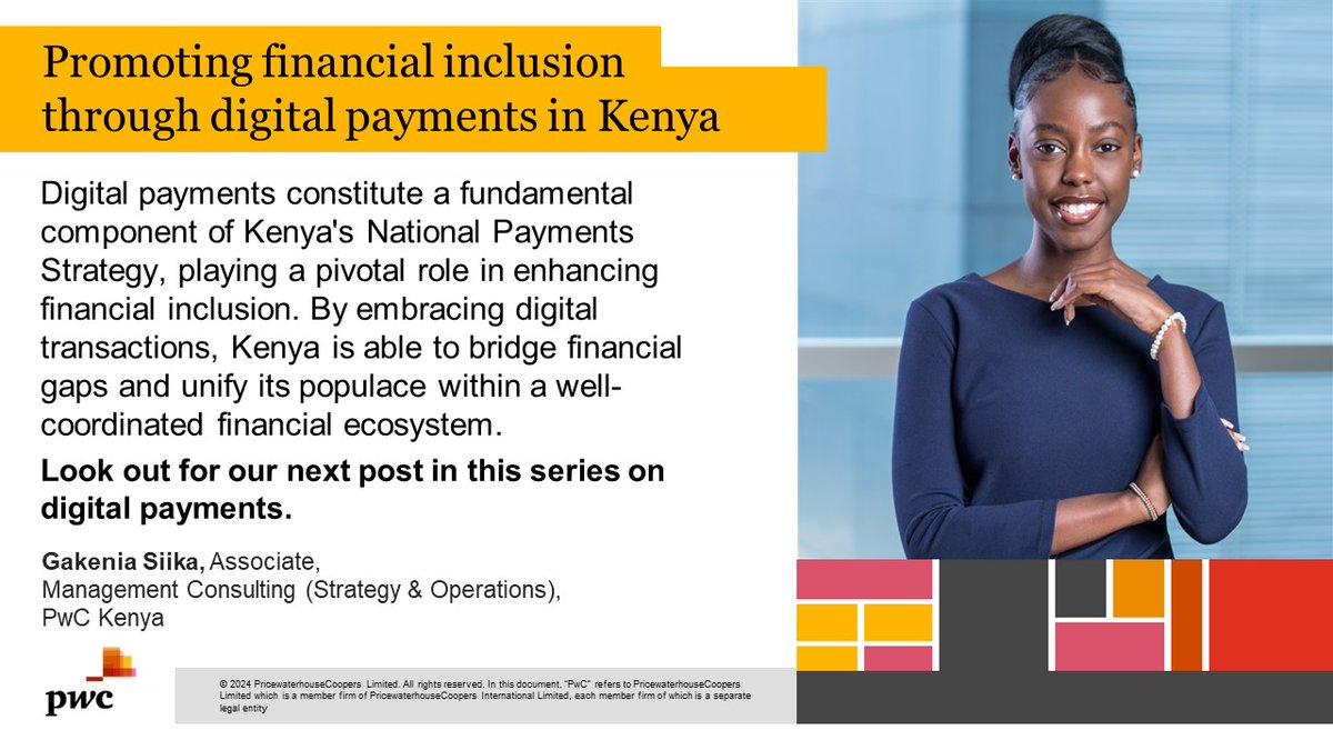 PwC_KE's tweet photo. Gakenia Siika, Associate, Strategy &amp; Operations Consulting, notes that through increased participation in financial activities, Kenya is experiencing heightened economic empowerment, paving the way for sustainable development and prosperity. #PwCInsights #PwCAdvisory https://t.co/gXJE7zvRcE