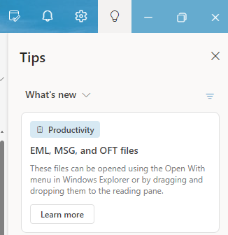 New Outlook can finally be used to open EML, MSG and OFT files