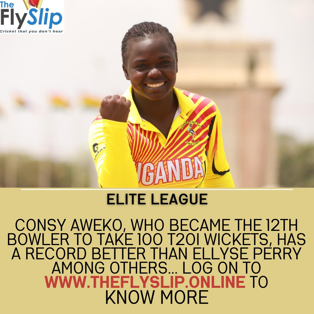 Consy Aweko of @CricketUganda has joined likes of #EllysePerry @EllysePerry  #ShabnimIsmail #SophieEcclestone #DeeptiSharma @Deepti_Sharma06 @CoolNidadar in elite league, even bettering them. Click on link below to know more #CricketTwitter #WPL2024 
theflyslip.online/ugandas-consy-…