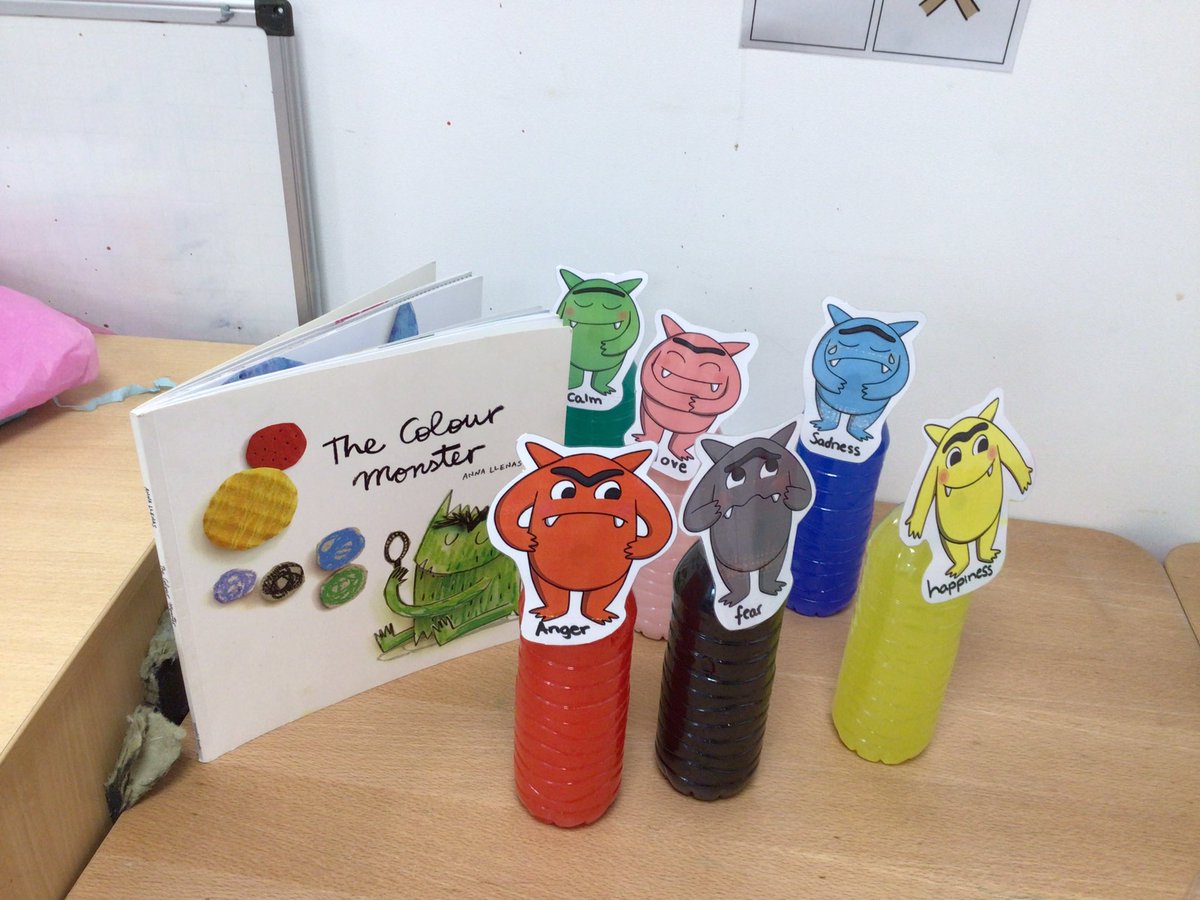 This week we are looking at the colour monster in our topic “express yourself”. The children have been enjoying our emotion bottles. They’ve been shaking them and exploring the different coloured emotions. <a href="/kestrelmead/">Kestrel Mead Primary Academy</a> #inclusion #kestrelinclusion #thecolourmonster