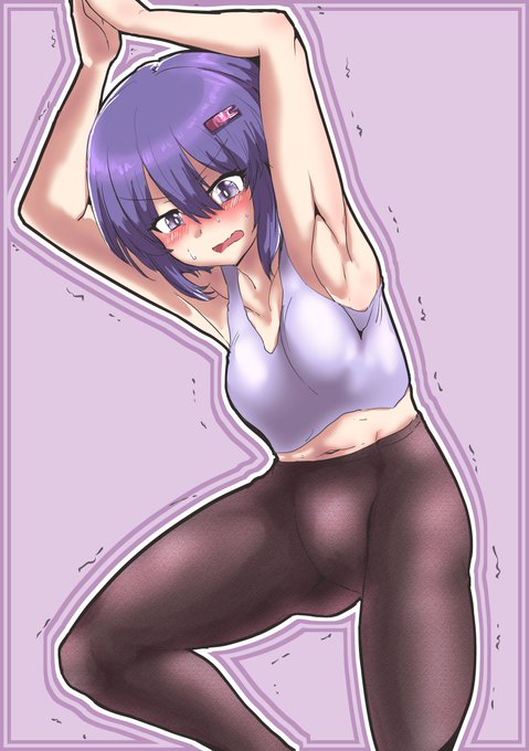 今日の日課はへそ出しタンクトップ&ヨガパンツ結月ゆかり雫です 