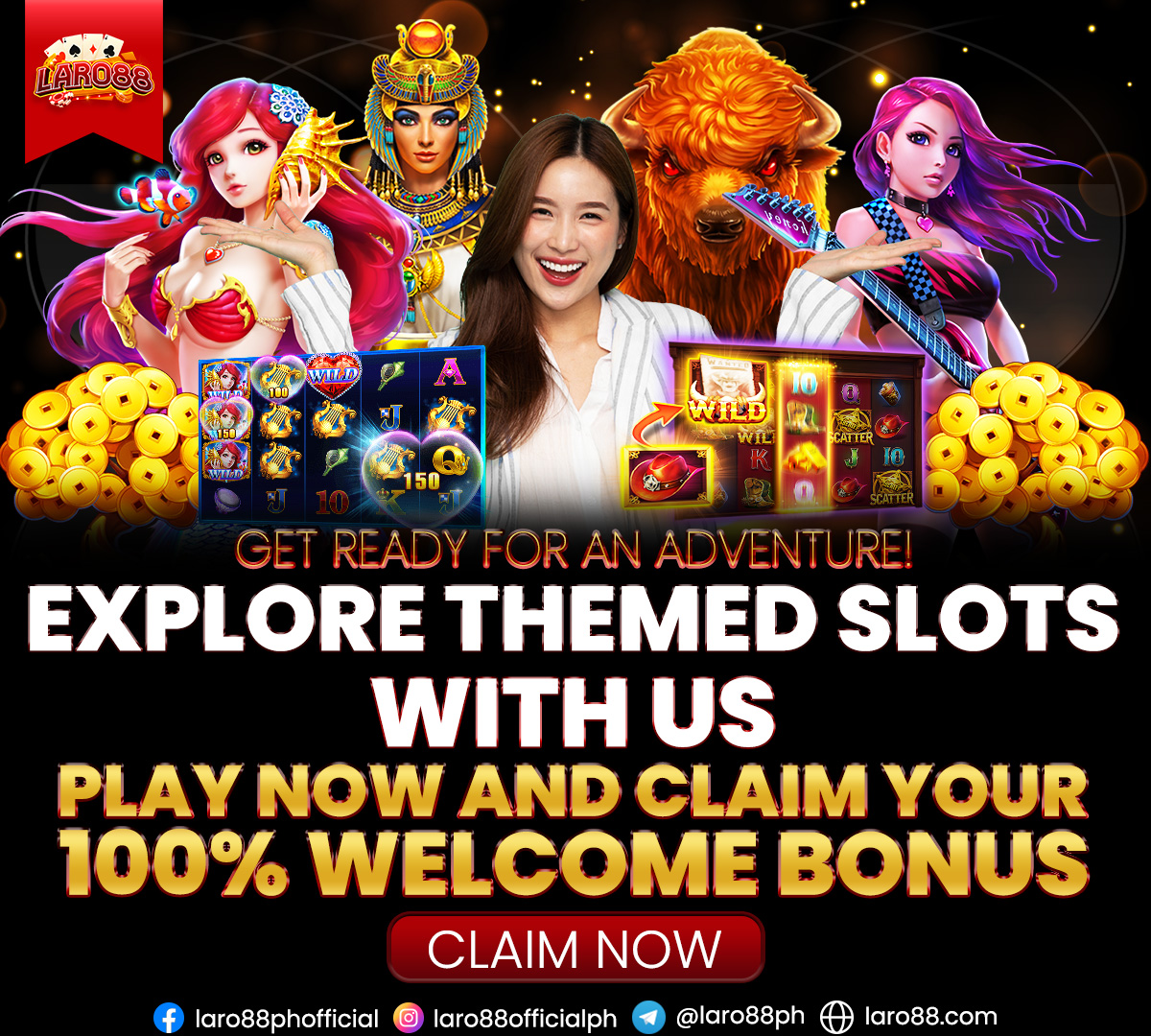 laro88official's tweet photo. Join us today for themed slots and claim a 100% welcome bonus for new members. Discover captivating gameplay, stunning visuals, and big win potential. Choose from a wide range of themes and let the adventure begin!

#Laro88 #WinForAll #WelcomeBonus #JoinNow https://t.co/yt3szVU139