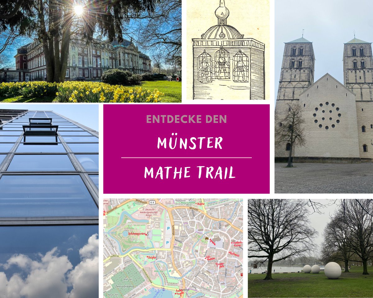 Heute ist #TagderMathematik! Unser Exzellenzcluster @math_muenster hat dazu den „Mathe Trail Münster“ erstellt – eine Tour durch die Innenstadt, die Einblicke in die Stadtgeschichte mit Mathe-Rätseln verknüpft. Viel Spaß! uni.ms/mathetrail #Mathematik #PiDay2024 #idm2024