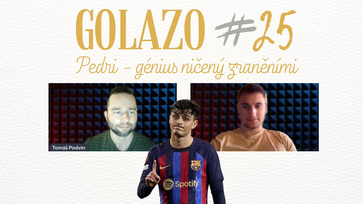 GolazoCZ's tweet photo. Golazo #25: Pedri - génius, kterého ničí zranění. Jak mění svou hru a proč jím pohrdl Real Madrid?

Spotify: https://t.co/HR6A6fNLiJ
YouTube: https://t.co/Z8HARcOOCt
Apple: https://t.co/76KE55z3gA

Mnoho zajímavých detailů z Pedriho kariéry. A otázka - dalo se zraněním zabránit? https://t.co/ySgo9bL6Uf