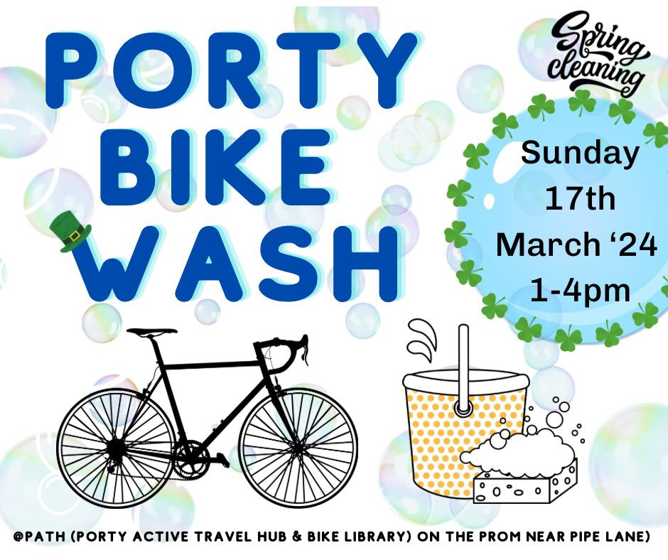 Get yer family's bikes washed for free this Sunday in Porty!