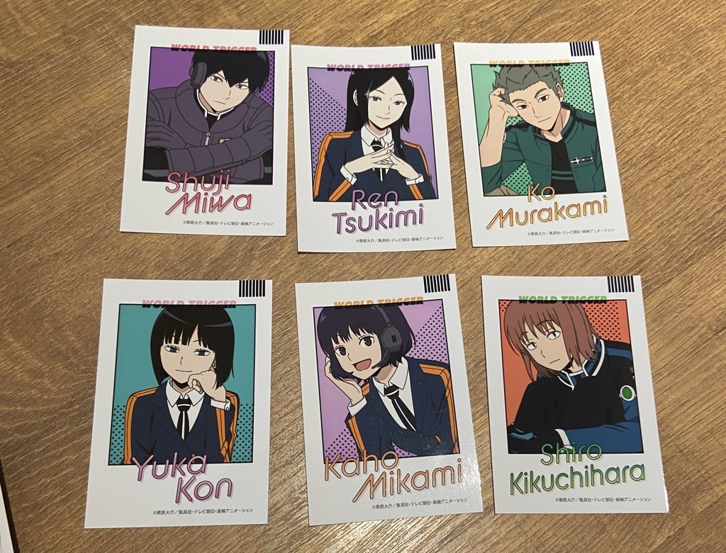 【交換】ワールドトリガー ワートリ ブロマイド ミニブロマイド

譲：三輪 月見 村上 今 三上 菊地原
求：二宮

出先のためIDがありません
検索からもお声かけお待ちしております

郵送または池袋手渡し(3月中)可能です◎
1枚からで問題ありません