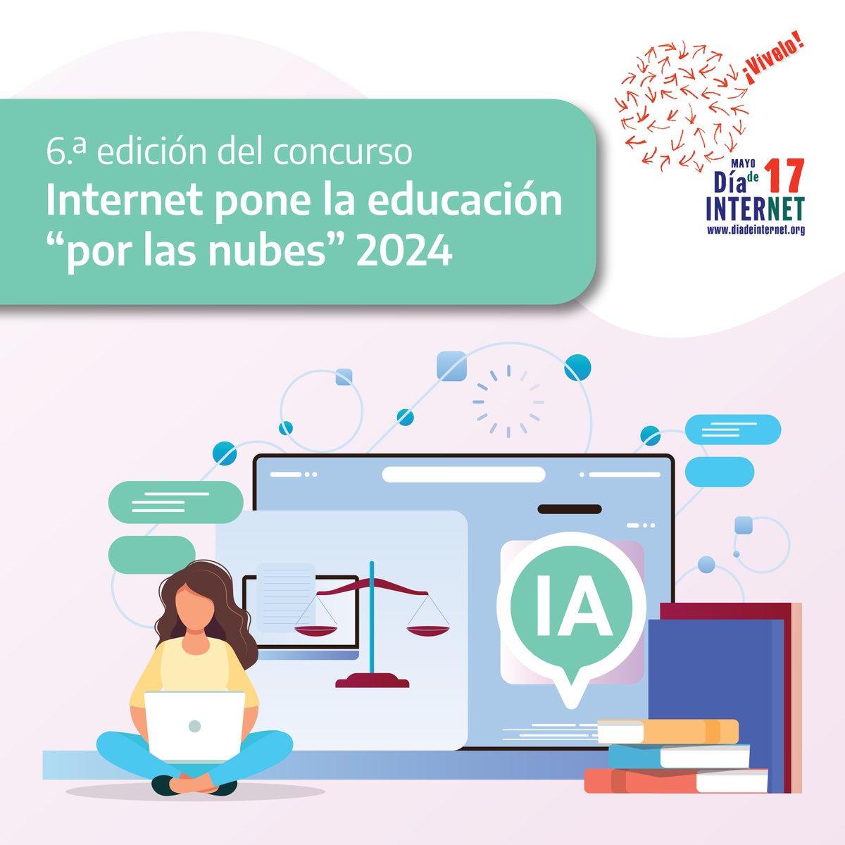 educaINTEF's tweet photo. 🏆☁️¡No te quedes sin participar en la 6ª ed. del concurso «Internet pone la Educación por las nubes»!
💻Con motivo del @diadeinternet se premiarán experiencias responsables en el uso de IA en niveles preuniversitarios
🗓️Hasta el 15 de abril
🔗https://t.co/kZTVmLxV3c https://t.co/bghv8JFsyu