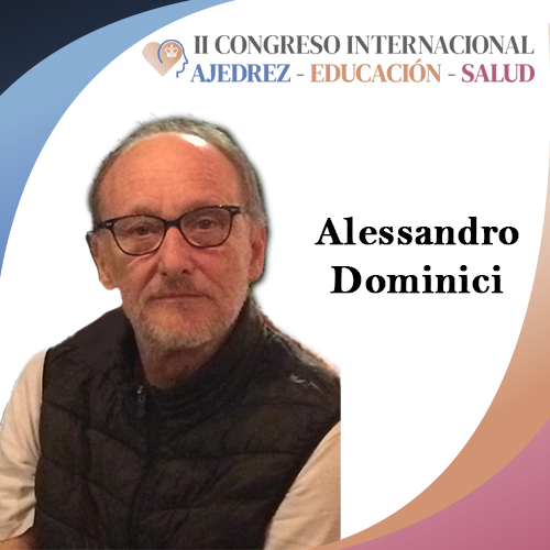 ¡Conoce a nuestros ponentes! 📷📷 
11.Alessandro Dominici
Director general de Alfiere Bianco, Ha dirigido proyectos de investigación sobre uso educativo en ajedrez por más de 20 años. Miembro de la Comisión de Educación de la ECU.
 ¿Cuál de nuestros ponentes quieres escuchar?
