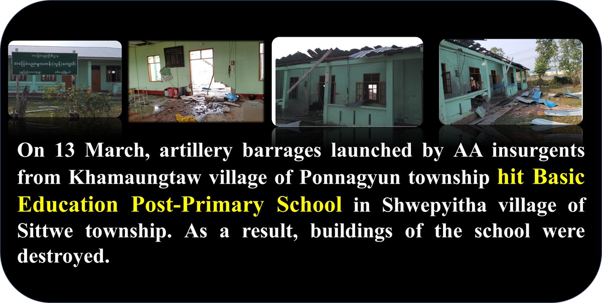Freelancejou333's tweet photo. Education is the basic building block of every society. But people who have negative views keep destroying educational infrastructure. #WhatsHappeninglnMyanmar #Myanmar @MayWongCNA @BBCWorld @POTUS @RT_com @UNHumanRights @UN_HCR @UNGeneva @UN_News_Centre https://t.co/slq2DLcNUF