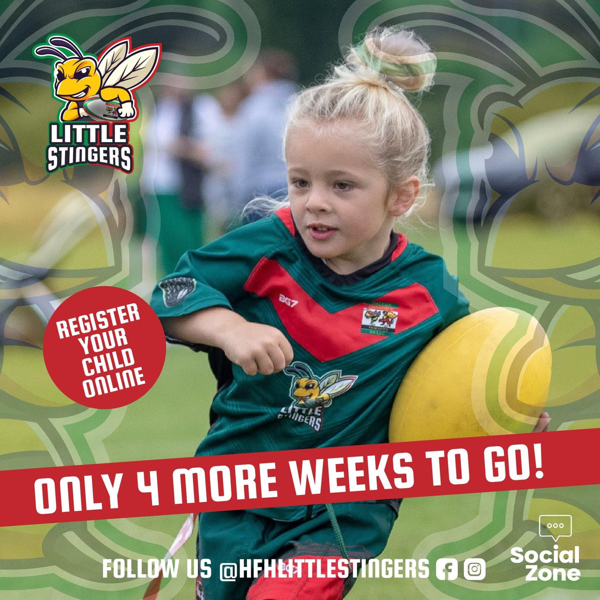 🐝 𝟰 𝗠𝗼𝗿𝗲 𝗪𝗲𝗲𝗸𝘀 𝗧𝗼 𝗚𝗼 🐝

Little Stingers are back at Wilmere Lane, Widnes, Saturday mornings 9:45am
13th April! and as always its absolutely FREE! 🥳
𝗥𝗲𝗴𝗶𝘀𝘁𝗲𝗿 𝘆𝗼𝘂𝗿 𝟯-𝟲 𝘆𝗲𝗮𝗿𝘀 𝗼𝗹𝗱𝘀 𝗛𝗘𝗥𝗘 haltonfarnworthhornets.co.uk/little-stinger…