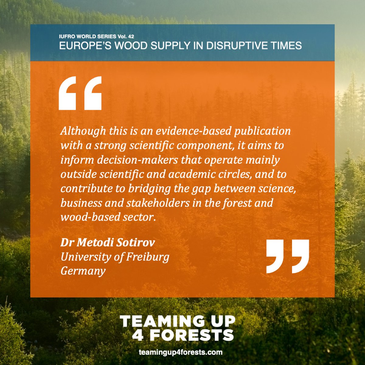 🌲 Join us on 18 March at 13:00 CET for a webinar discussing the future of Europe's wood supply! Learn about the impacts of climate change, policies, and response options. 🔗 teamingup4forests.com/webinar-europe… #ForestScience #ForestResearch #IntlForestDay @mondigroup