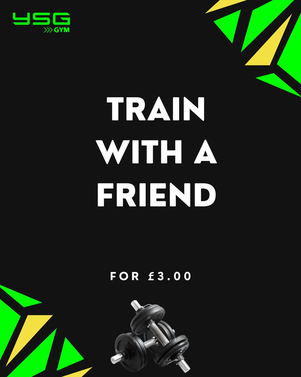 YSGgyms's tweet photo. Workout with a DAY PASS! for only £3.00 when attending with a Gym Member! 💪✅

IN THE HEART OF WHALLEY RANGE - MANCHESTER 📍

T&amp;Cs Apply. Contact us for further information 📩

#YSGGYM the GYM for everyone 🏋️‍♂️

#ysggym #mcr #gymmembership #fitness #goals #lifestyle #whalleyrange https://t.co/h9P9aPqowI