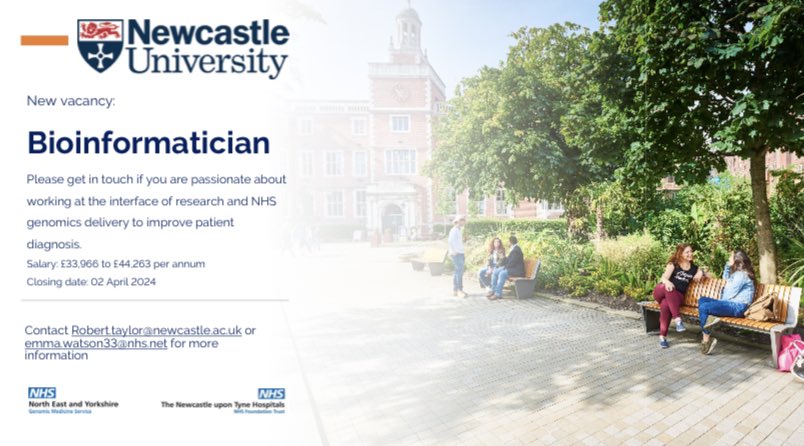 Exciting opportunity to come &amp; work with our NHS team improving the diagnosis of #mitodisease using #bioinformatics