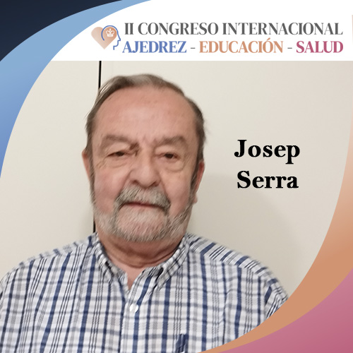 ¡Conoce a nuestros ponentes! 📷📷 
13.Josep Serra
Licenciado en Matemáticas y Diplomado en Ciencias Empresariales, Presidente del Club de Ajedrez Gerunda, Coordinador del Programa Ajedrez en la Escuela en Cataluña, Formador de docentes
¿Cuál de nuestros ponentes quieres escuchar?