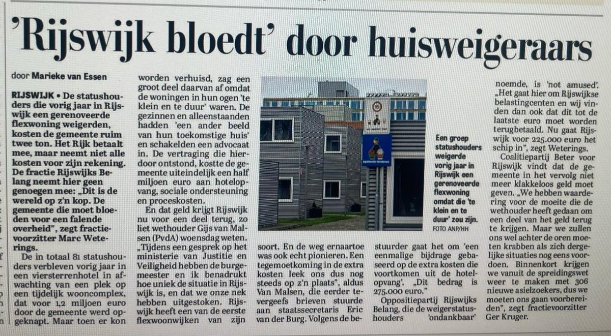 RijswijksBelang's tweet photo. #rijswijk #statushouders #asiel #falendbeleid #weigerstatushouders #flexwonen #huizentekort https://t.co/hP3A7So9uU