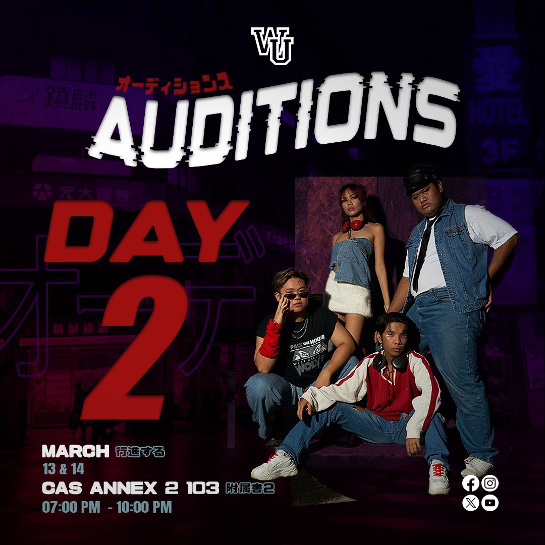 WyreUnderground's tweet photo. Don’t miss the chance ! It’s AUDITIONS DAY 2🔥

You might be the next star player 🙌🏻 Flaunt your techniques in a one-minute choreography, or do it freestyle! 

Registration starts at 6pm. Walk-ins are welcome 🤗 We’ll be waiting!

#Wyre2024
#WyreUnderground
#WUAllIn https://t.co/K7MFrLEcoS