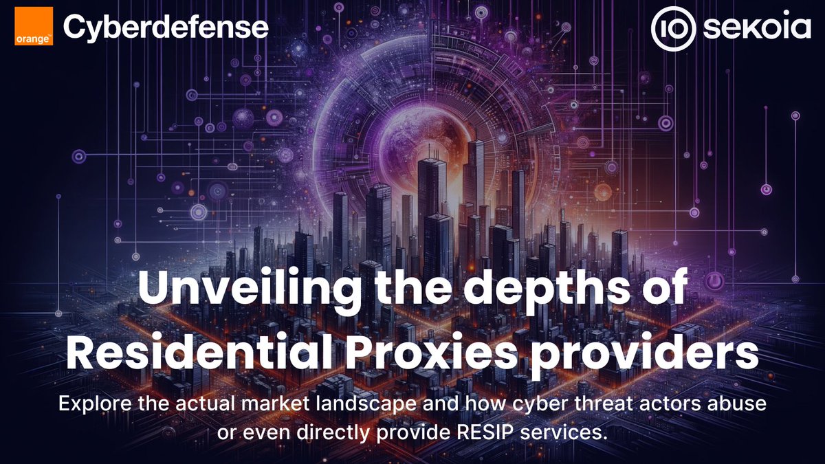 CERTCyberdef's tweet photo. 🤝For the last months, our World Watch team collaborated with @sekoia_io TDR team to investigate and demystify Residential Proxies #RESIP and highlight their systemic growth and the transparency issues surrounding their sourcing ⤵️
https://t.co/KwJAx4RIYE

#cti @orangecyberdef https://t.co/xvOb8lH9uI