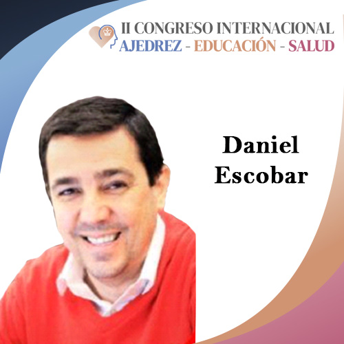 ¡Conoce a nuestros ponentes! 📷📷 
14.Daniel Escobar
Docente de ajedrez en El Altillo International School. Presidente del Comité FADA,FIDE Trainer y FIDE School. Árbitro FIDE. Co-Creador de AJEDUCA. Presidente Club  Ajedrez Shahmat.
 ¿Cuál de nuestros ponentes quieres escuchar?