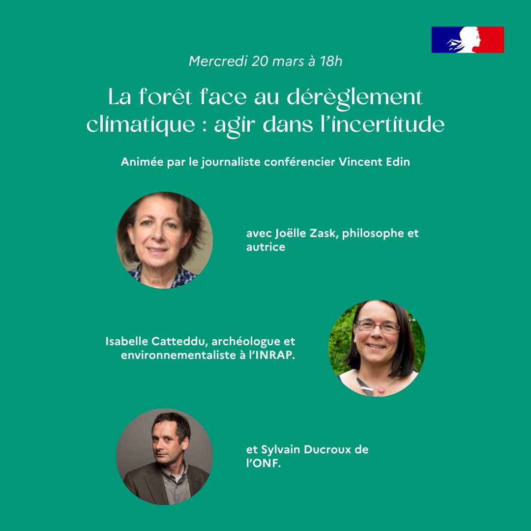 ONF_Officiel's tweet photo. Pour la Journée internationale des forêts 🌳, l’ONF organise des rencontres à l'@AcademieClimat.

📌 Mercredi 20 mars à 18h : "La forêt face au dérèglement climatique : agir dans l'incertitude"    

Inscription gratuite et obligatoire : https://t.co/XktWUfOzkE

#JIF2024 https://t.co/HrD0uYUWvJ