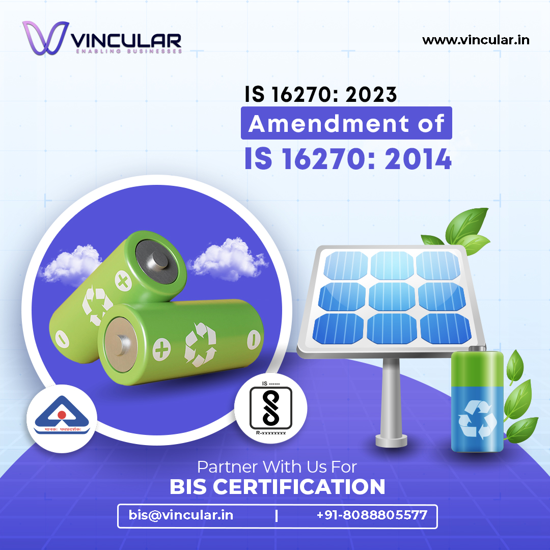 IS 16270: 2023 - Amendment of IS 16270: 2014

Official notification can be accessed here: services.bis.gov.in/php/BIS_2.0/bi…

#Batteries #StorageCells #SolarApplications #Standards #BIS #IS16270 #LithiumBattery #Chemistry #Certification
