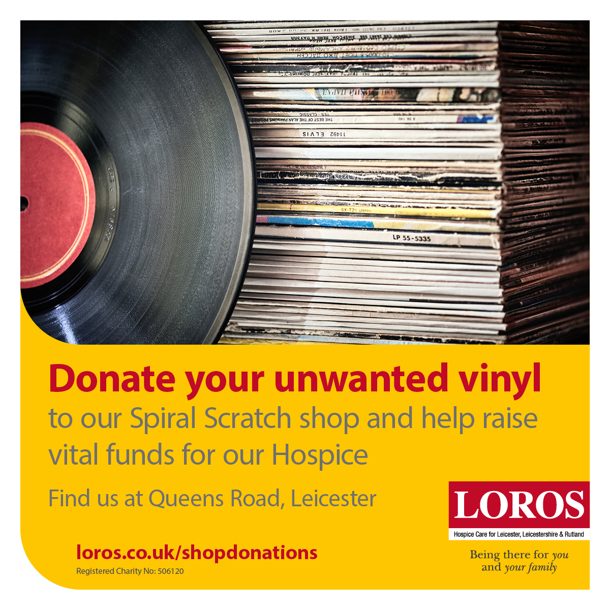 Calling all vinyl lovers! 🎶 Got some gems gathering dust? Donate them to us and let the music spin on! Our collection needs a boost, and we'd be so grateful for any donations. Find out more about Spiral Scratch opening times at: loros.co.uk/shops/spiral-s…. 🛍️