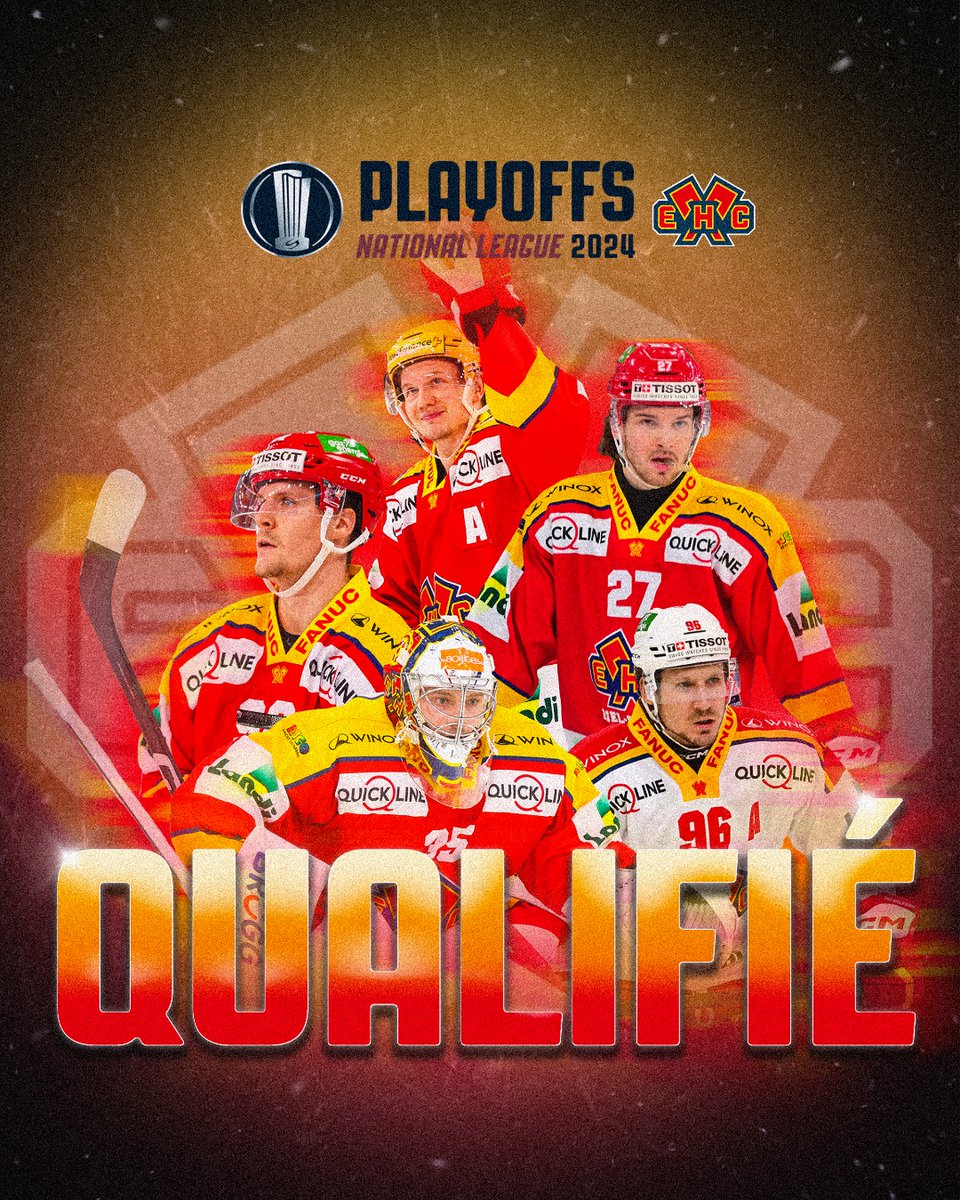 EHC Biel-Bienne is the last team to qualify for the playoffs! Bravo! 🥳

#NationalLeague #icehockey #playoffs