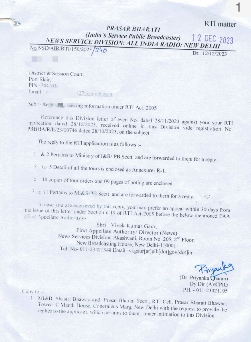 SheenTral's tweet photo. #RTI revelation! 32 unauthorised tours by Pr DG @AkashvaniAIR &amp;  casuals  of @airnewsalerts  involving over 50 lakh . What for is CEO  @GauravDwivedi95 &amp; @Anurag_Office  waiting for? Why no suo motto enquiry? Why no zero tolerance towards corruption? 
@CVCIndia https://t.co/xodDh5p1jO