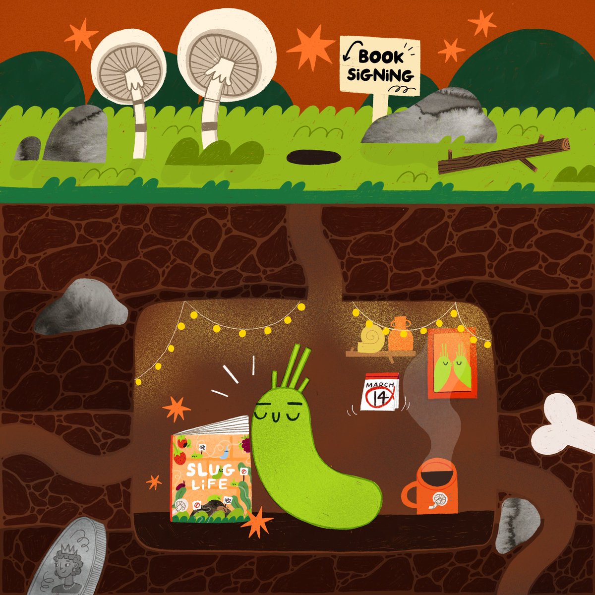 As you can see Stevie has been counting down the days on his calendar for today! 
&amp; it’s so exciting that his story is out in the wild for everyone to read🐛

How crazy to be able to say that my debut picture book is now in bookshops! Eeek!!