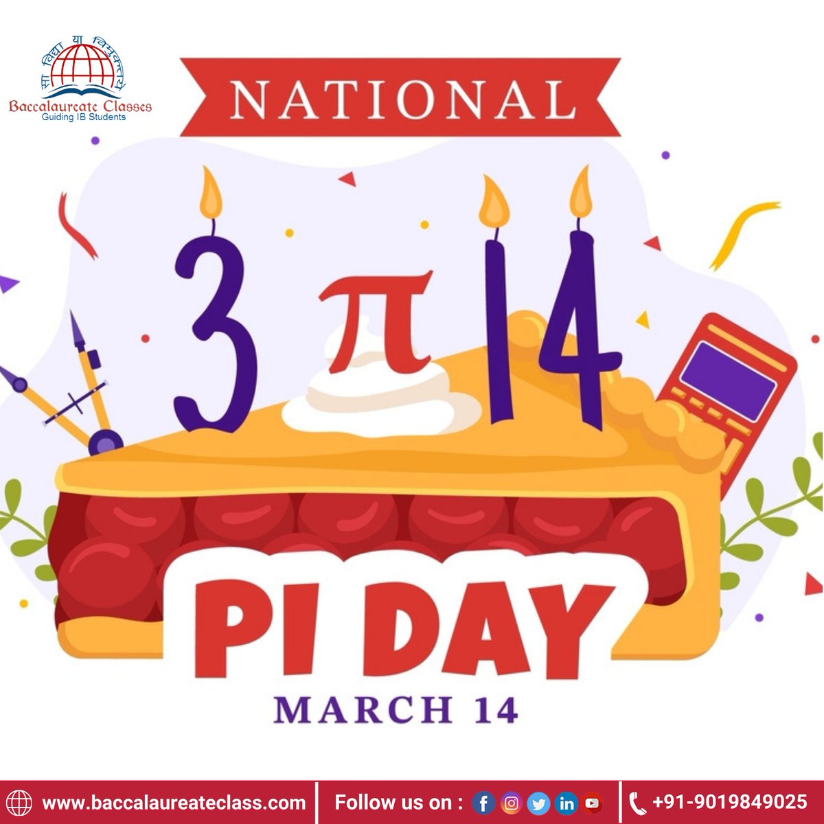 bclasses4ib's tweet image. 🥧 Happy Pi Day! 🥧

"Life is π-fact when you add a slice of math!" 📐✨ 
#PiDay #MathFun #SliceOfPi