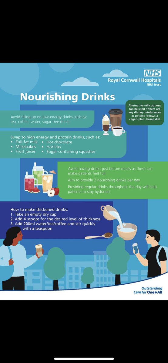 RCHTDietitians (@rchtdietitians) on Twitter photo Need some ideas for nourishing drinks? Take a look at the poster below. <a href="/RCHTWeCare/">Royal Cornwall Hospitals NHS Trust</a>
#NutritionAndHydrationWeek Need some ideas for nourishing drinks? Take a look at the poster below. <a href="/RCHTWeCare/">Royal Cornwall Hospitals NHS Trust</a>
#NutritionAndHydrationWeek