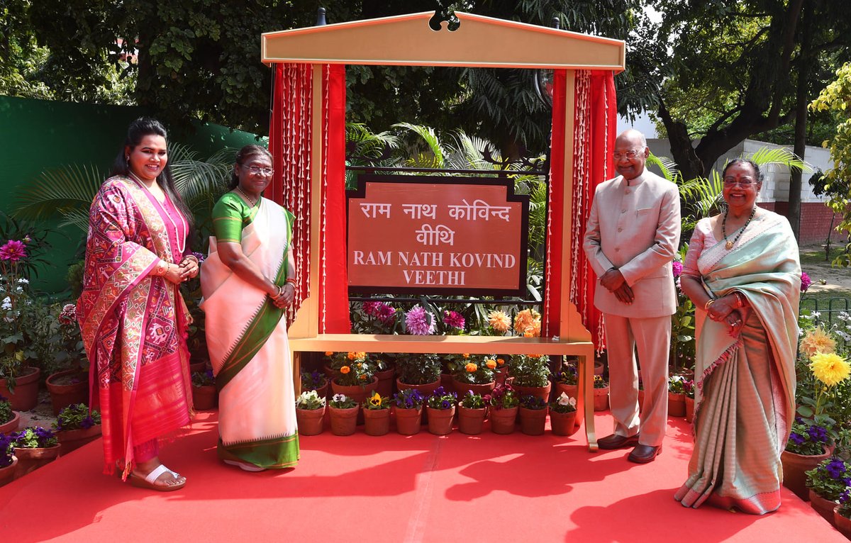 Felt honoured on the inauguration of the street, that is, ‘Vithi' named after me at @rashtrapatibhvn today. This significant act of preserving our heritage is a testament to our commitment to inclusivity and cultural pride. Grateful for this gesture.