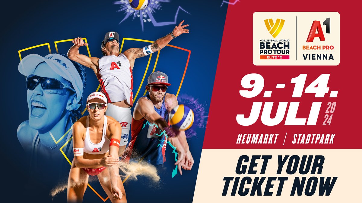 The starting gun for ticket sales of the A1 Beach Pro Vienna 2024, the grand return of the beach volleyball world stars to Vienna, has been fired 🙌! Don't miss out on the electrifying atmosphere from July 9-14. Get your tickets: 📲 beachvolleyball.at. #BeachProTourVienna
