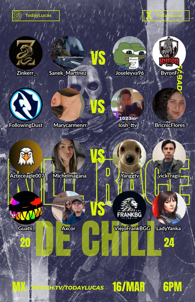 todaylucas_'s tweet photo. Banda! Les traigo el bracket, así como los enfrentamientos del día sábado a las 6pm. Kill race en resurgimiento, apoyen a su favorito en su canal #warzone #cod #killrace https://t.co/9lkfZsfKeb