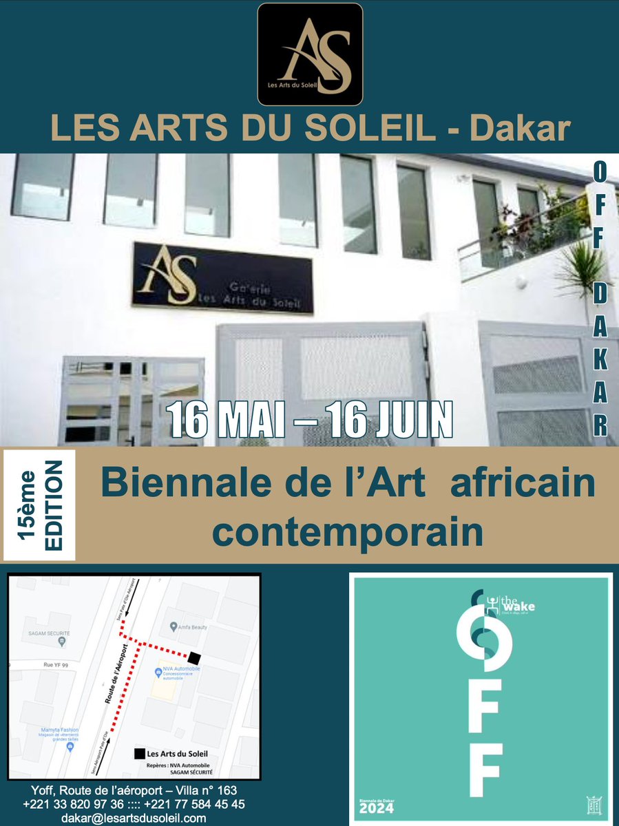 lesartsdusoleil's tweet photo. Save the date!
16 Mai - 16 juin 2024 à Dakar !
A bientôt à la galerie!
Les Arts du Soleil Dakar
Villa n 163, Yoff route de l’aéroport
221 77 584 45 45
https://t.co/fr60PnU95g
#africanart #Dakar2024 #artdakar #offdakar #dakaroff #Yoff #infodakar #infosenegal #senegal #senegaltoday https://t.co/YHpgQglHYi