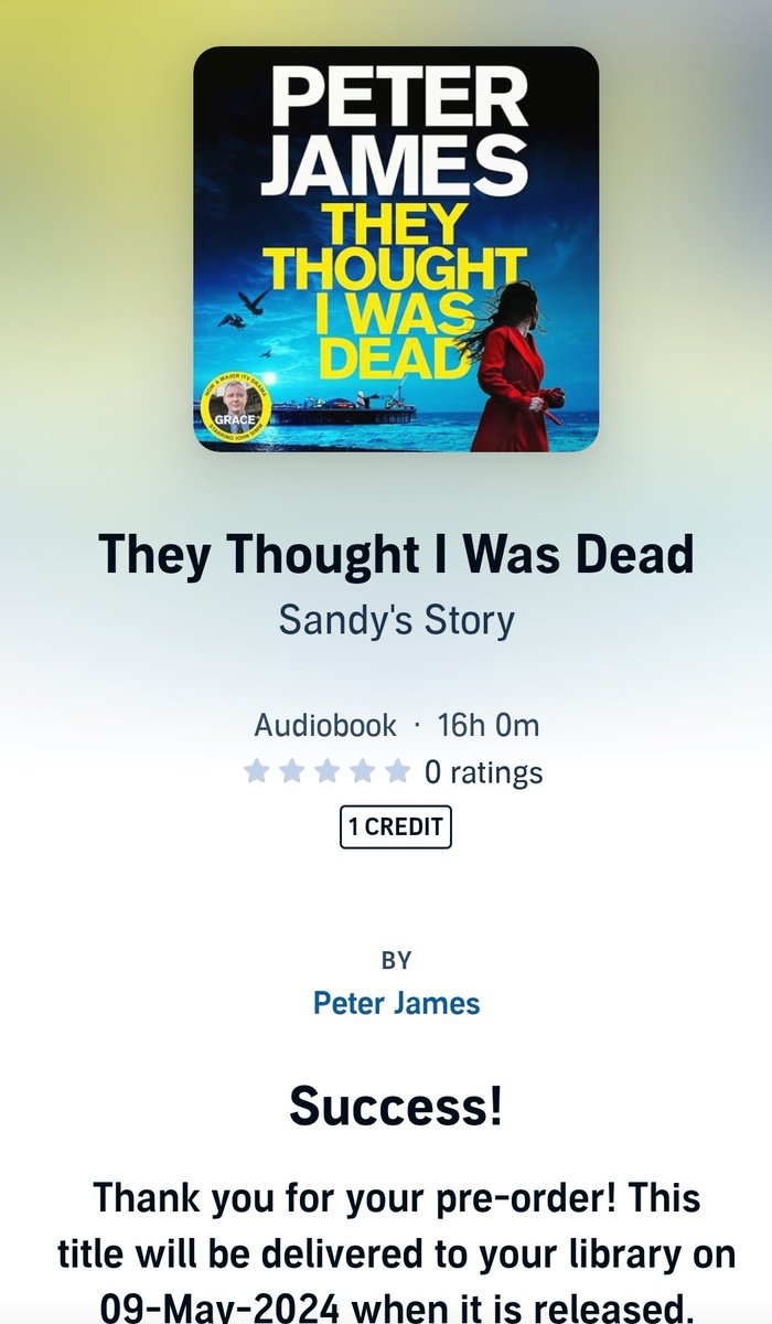 Can't wait for this! <a href="/peterjamesuk/">Peter James</a>