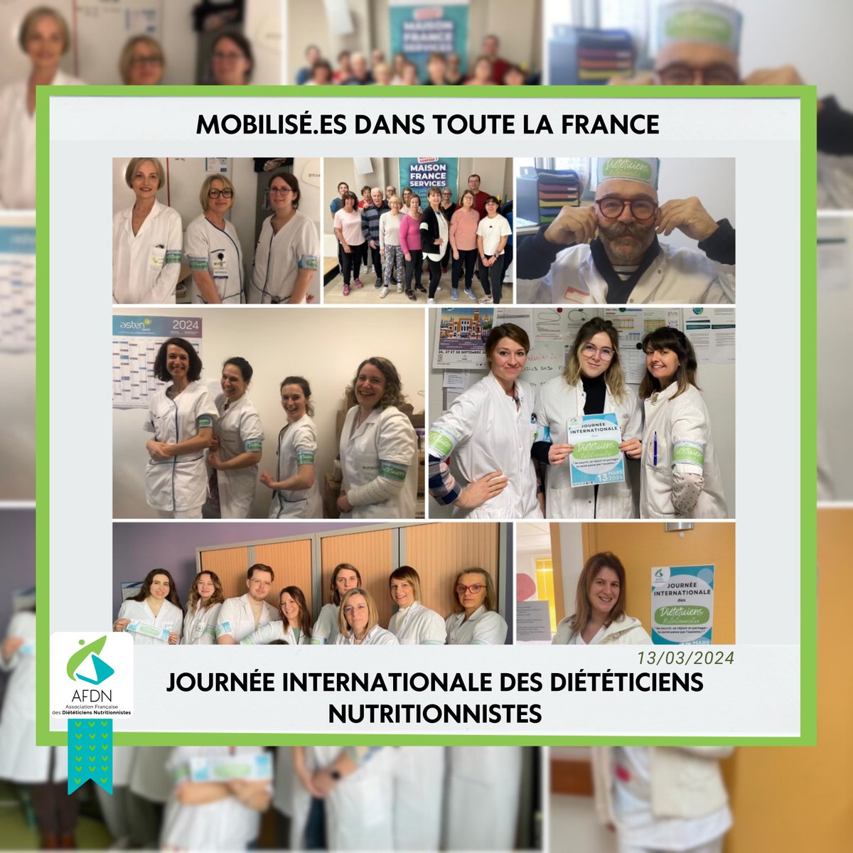 AFDN_news's tweet photo. 👨🔬👩🔬Les diététiciens nutritionnistes se sont mobilisés pour cette belle journée internationale ! Nos DR ont montré une motivation fédératrice pour mobiliser leurs équipes et les adhérents de leur région : affiches, port du brassard, post sur RS… un grand MERCI !❤️🥰
#AFDN https://t.co/XWcWTrw0HK