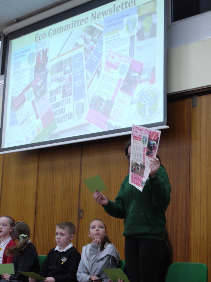 MelthamceEco's tweet photo. Yesterday the Eco Committee held their March Eco Update Assembly to the whole school. Some amazing #STANDout seen from the Eco Committee #MelthamECO #MelthamSHOUTOUT #litter #schoolgrounds @EcoSchools https://t.co/3VuUml93Yd