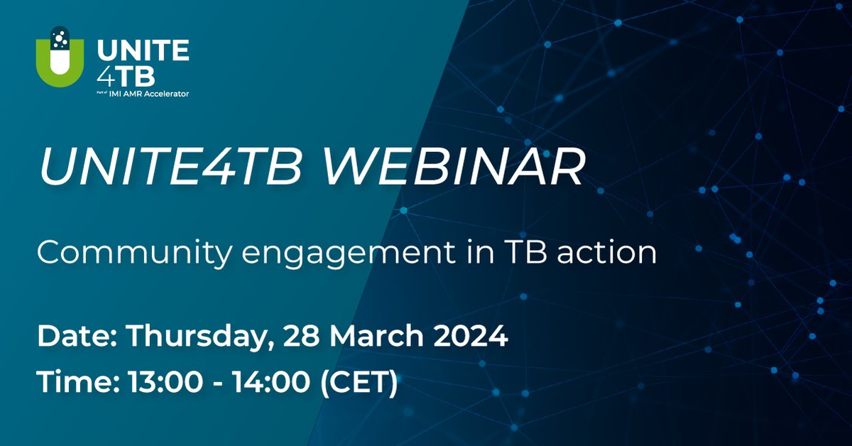 📢 Upcoming UNITE4TB Webinar! Topic: Community engagement in TB action Date: Thursday, 28 March Time: 13:00–14:00 CET More info and link to register 👉 ersnet.org/events/panel-d… #EndTB #Webinar #CommunityEngagement @IHIEurope @AMRAccelerator @ISPUP @EuroRespSoc @EuropeanLung