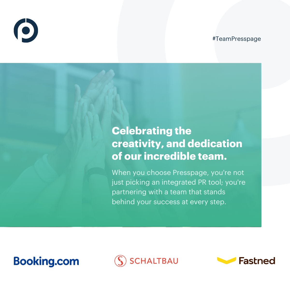 Our team knocked it out of the park recently:

👉 Rebrand of Booking's global newsrooms
👉 Launch of Schaltbau's EN newsroom
👉 Makeover of Fastned's EN &amp; NL newsrooms

With Presspage you get PR software excellent AND a team that stands behind your success!

#PR #CorporateComms