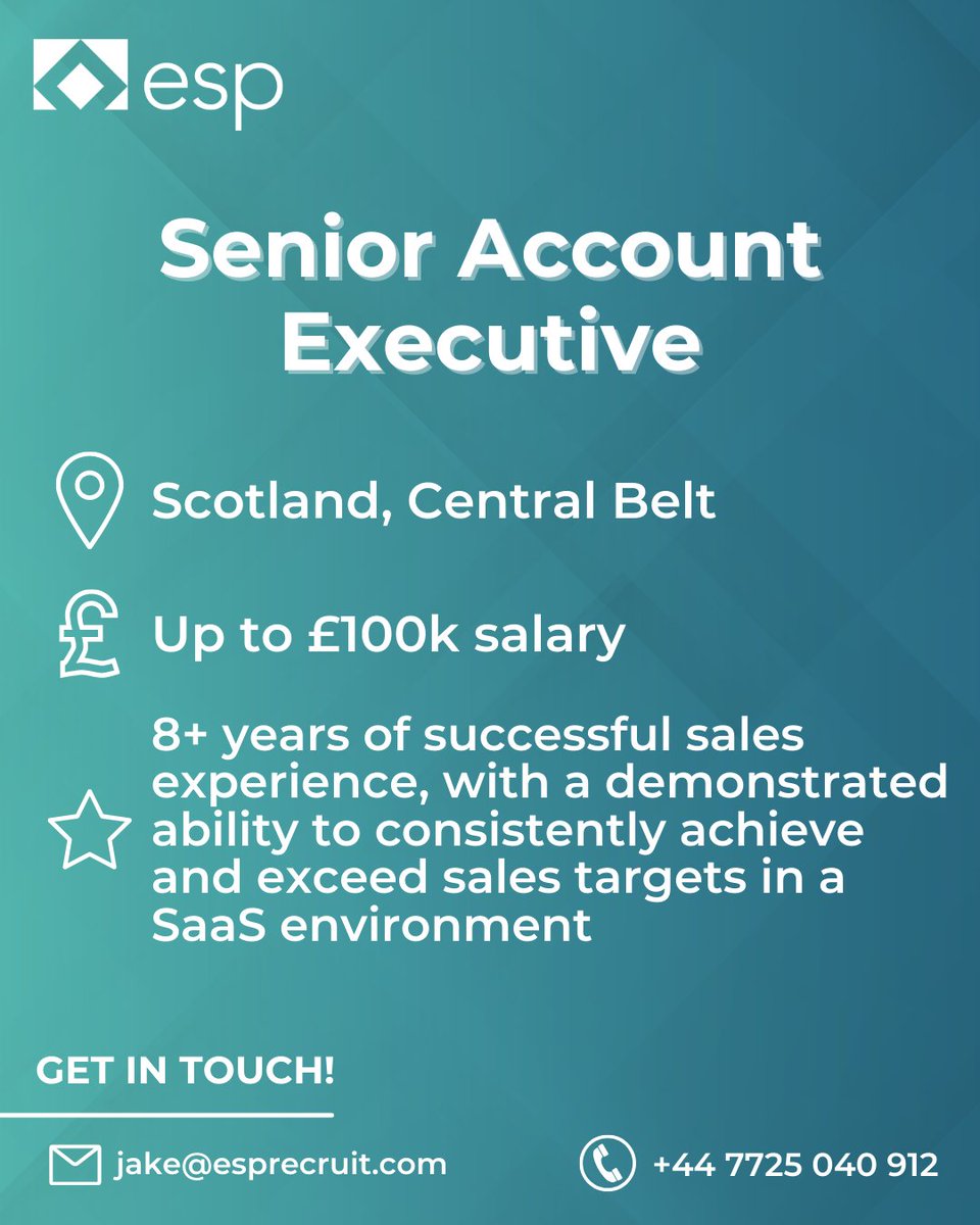 Are you a dynamic and experienced sales professional ready to make a significant impact in the Scottish market for this organisation? 👀

Our client are a leading SaaS business, at the forefront of helping Local Government and Housing Associations modernise how they are engag ...
