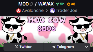 MooCowAvax's tweet photo. #8 on dex! 
https://t.co/C3pBUjFuVL https://t.co/dXAp2gU59O