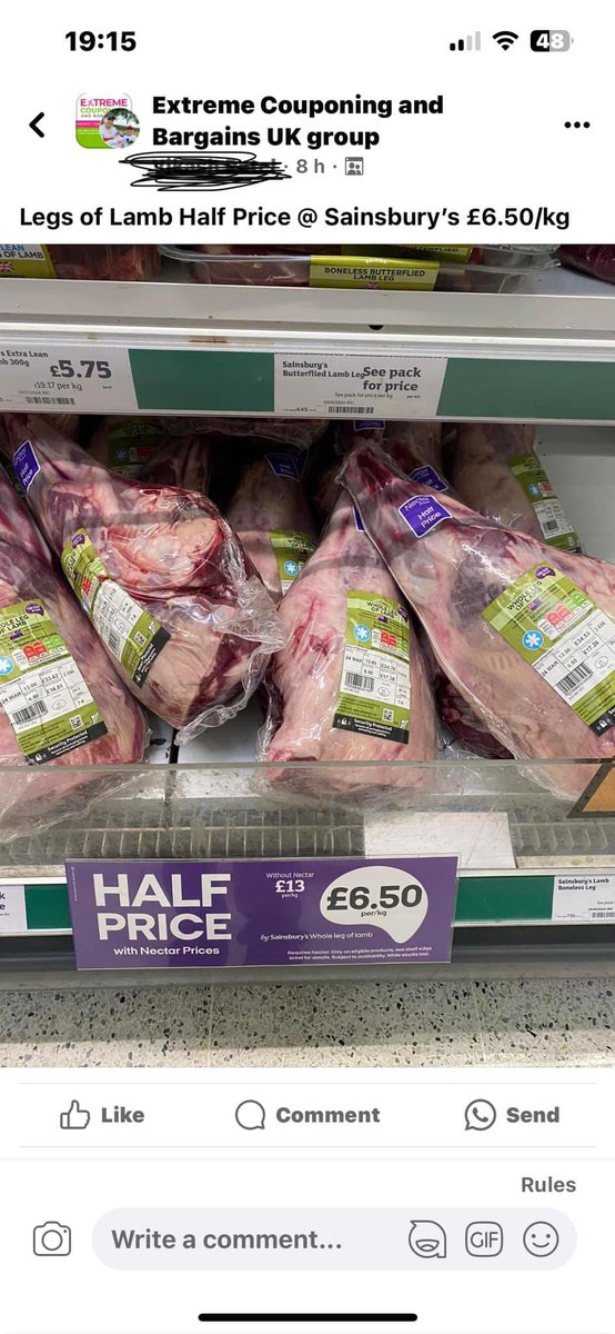 Seriously @sainsburys, how are British farmers supposed to compete with this? How do you justify charging so little for food shipped halfway round the world? What’s the carbon footprint of this lamb leg? #NoFarmersNoFood #shoplocal @1GarethWynJones