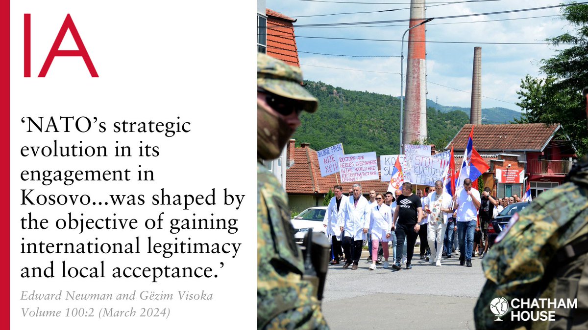 IAJournal_CH's tweet image. In this new free article, @GezimVisoka and @ProfTedNewman trace how NATO’s operations in Kosovo shifted away from a defence alliance, responding to the changing security environment.  

Read more about this for free: doi.org/10.1093/ia/iia…