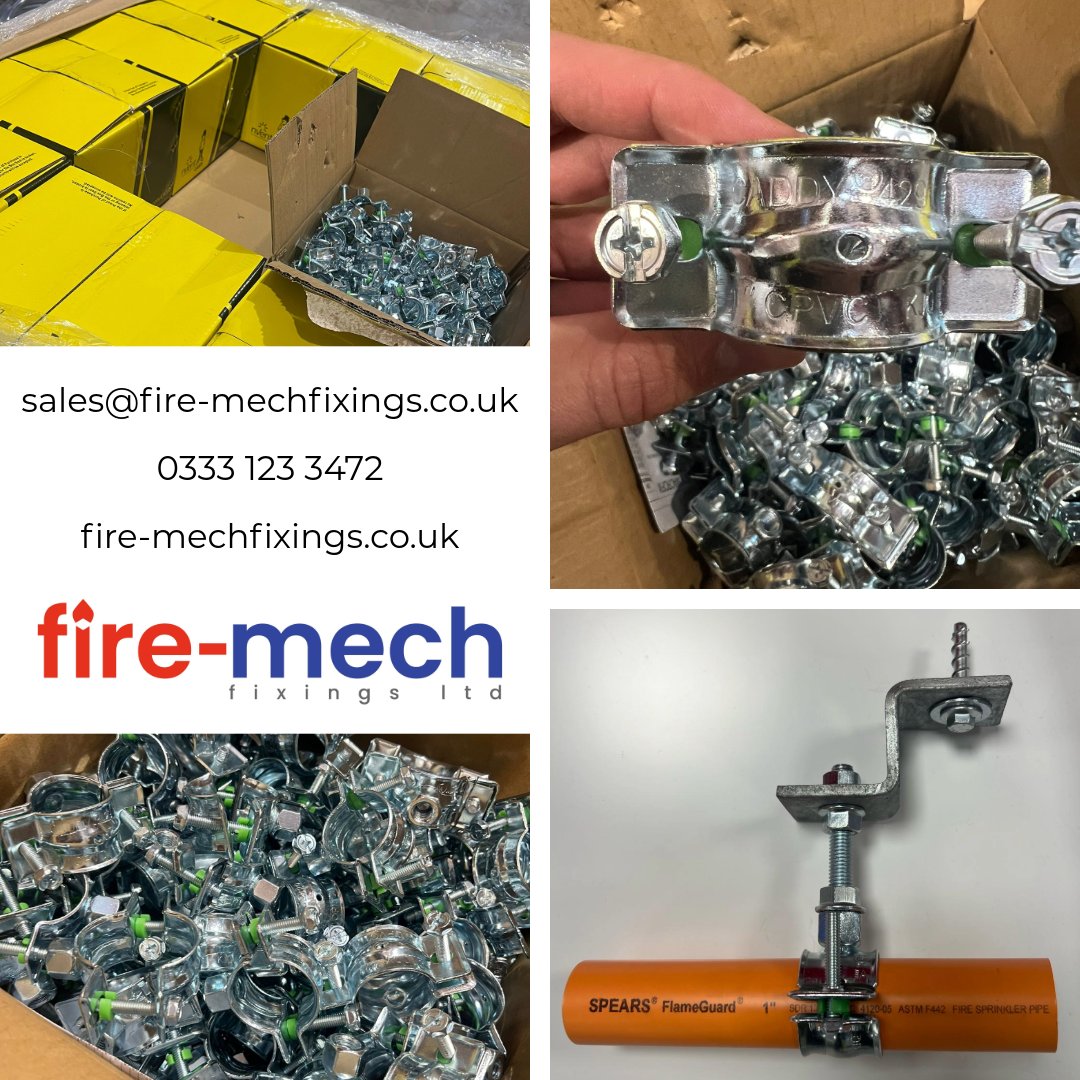 firemechfixings's tweet photo. 🟥🟦🧡🧡🧡 We are fully stocked up on the Approved #NVent #Caddy Unlined Clips for #CPVC Applications for Range for #FischerFBS Concrete Screws, Pre Cut Rods
#SpearsFlamesGuard #CPVCPipes #ResidentialSprinklers 🧡🧡🧡
#FireMech - your #CustomBrackets and #PipeSupports experts https://t.co/VvmCCD0eKY