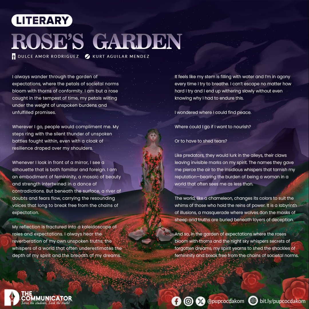 pupcocdakom's tweet photo. Gaya ng bumbilya, siya ay binhing uusbong sa gitna ng dilim. Gaya ng rosas, hindi kasalanan ng kanyang mga tinik kung sa pagkapit mo'y magkasugat ang mga daliri. Hindi niya ginustong maging uhaw sa paglaya. Hindi niya hiniling ang mabuhay nang nakatali. https://t.co/TEqywk5tru