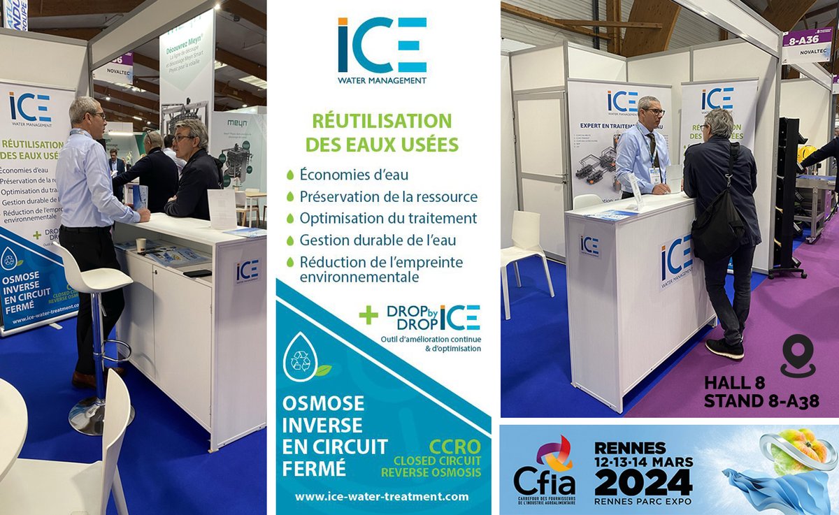ICEengineering's tweet photo. La réutilisation des eaux  usées traitées dans les IAA est maintenant possible. Vous avez une 𝗼𝗰𝗰𝗮𝘀𝗶𝗼𝗻 𝘂𝗻𝗶𝗾𝘂𝗲 de parler de vos projets de REUSE au #CFIARennes24 𝘀𝘁𝗮𝗻𝗱 𝟴-𝗔𝟯𝟴. 
#traitementdeau #agroalimentaire #cfia2024 #reut #reuse #eauxusées @CFIAexpo https://t.co/JEXP9l9o0v