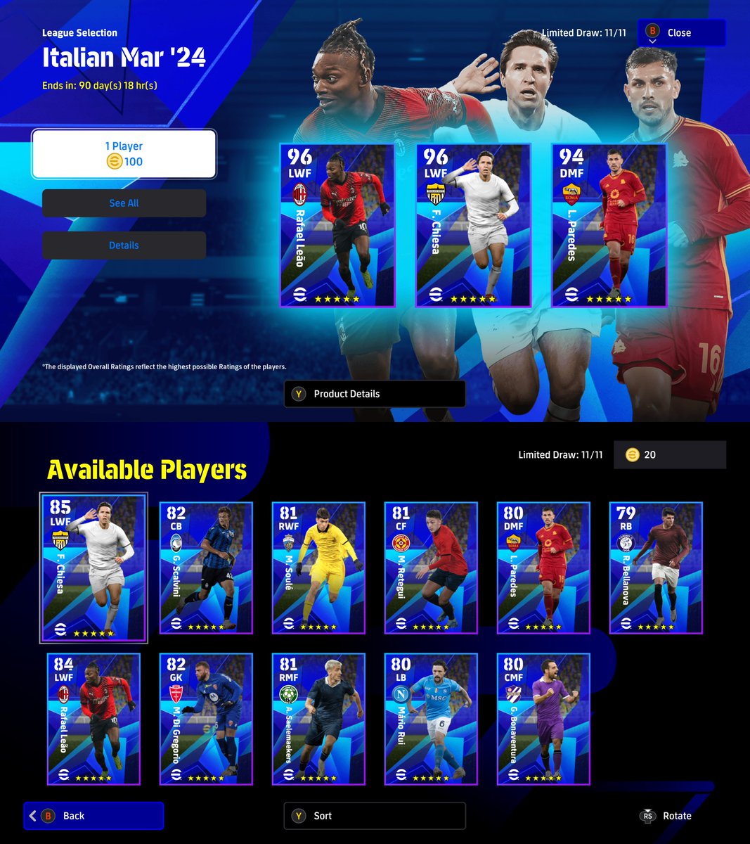 [NEW] League Selection 🏴󠁧󠁢󠁥󠁮󠁧󠁿 🇪🇸 🇮🇹

#eFootball2024 | #eFootballHUB