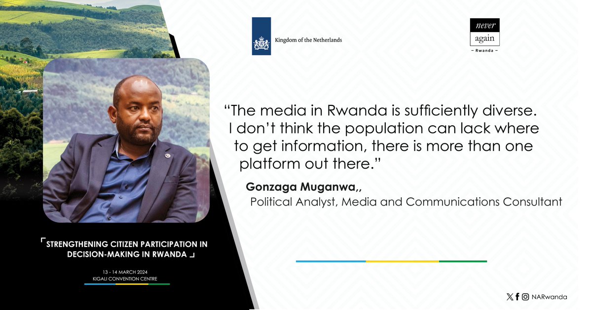 NARwanda's tweet photo. Speaking on media in Rwanda, @ibiriti shares his opinion on the misconception that there are few places to get credible information, whether through traditional or modern channels of communication.
#CitizenParticipationRwanda
#RwandaDemocracy
#NARConference https://t.co/naJiKrsXnE